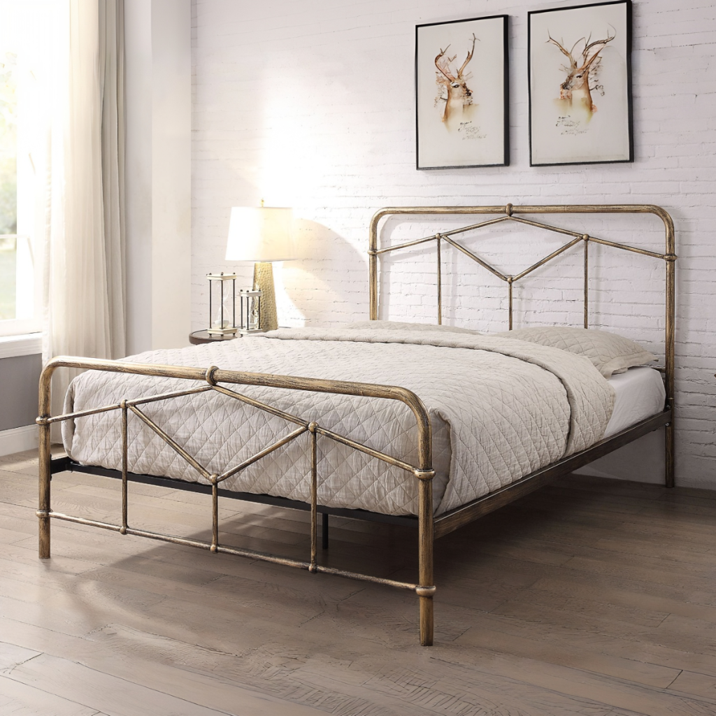 Flintshire Furniture Axton Antique Bronze Metal Bed Frame-Double