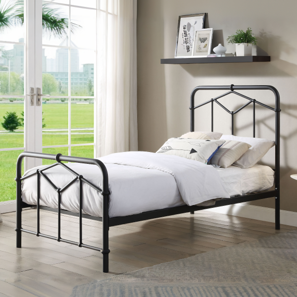 Flintshire Furniture Axton Black Metal Bed Frame Single | Bed Sava
