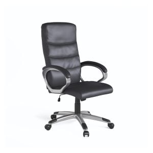 Alphason Hampton Leather Office Chair Black | Bed Sava
