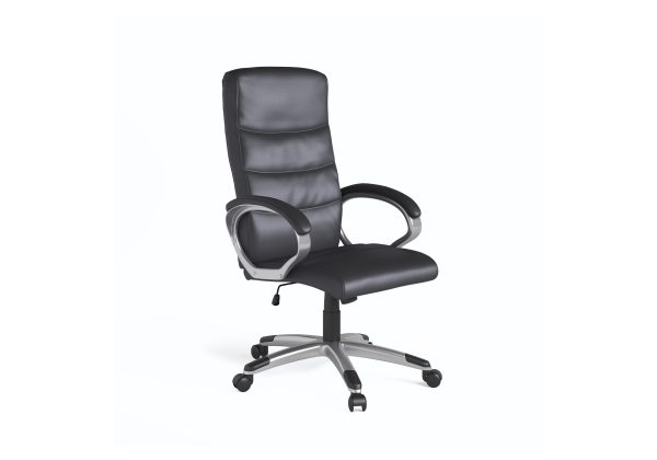 Alphason Hampton Leather Office Chair Black | Bed Sava