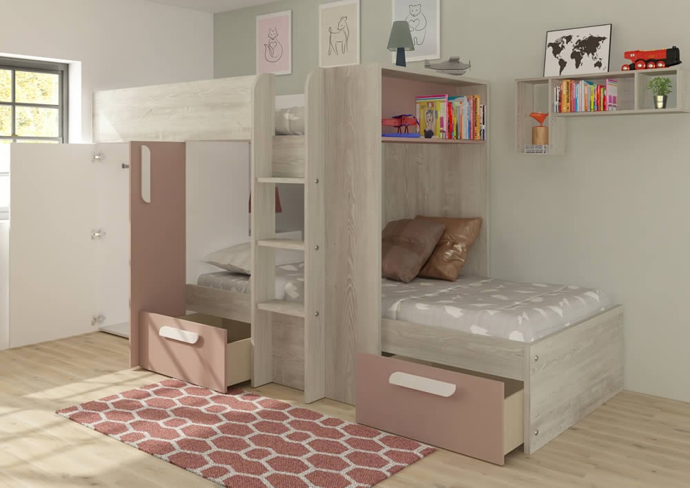 Trasman Barca Bunk Bed-Pink