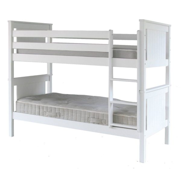 Little Folks Furniture Classic Beech Bunk Bed in White | Bed Sava