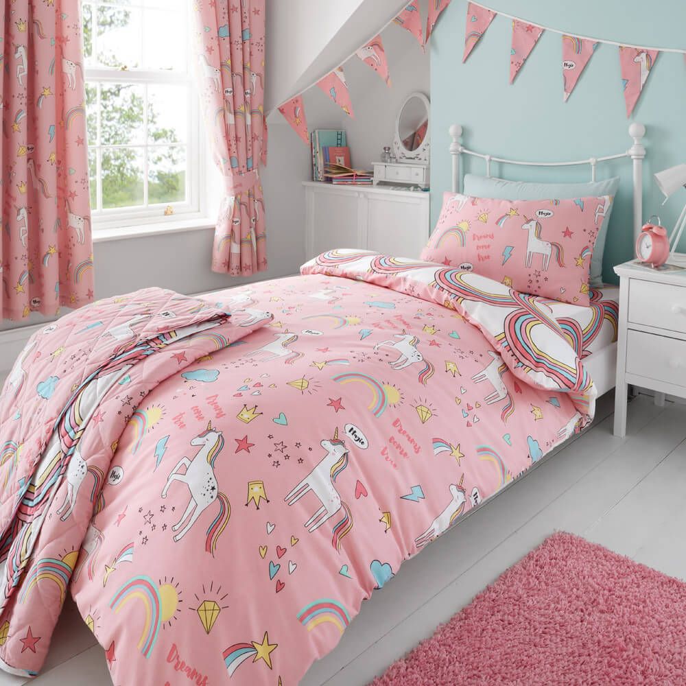 Happy Linen Co Unicorn Rainbow Bedding-Single