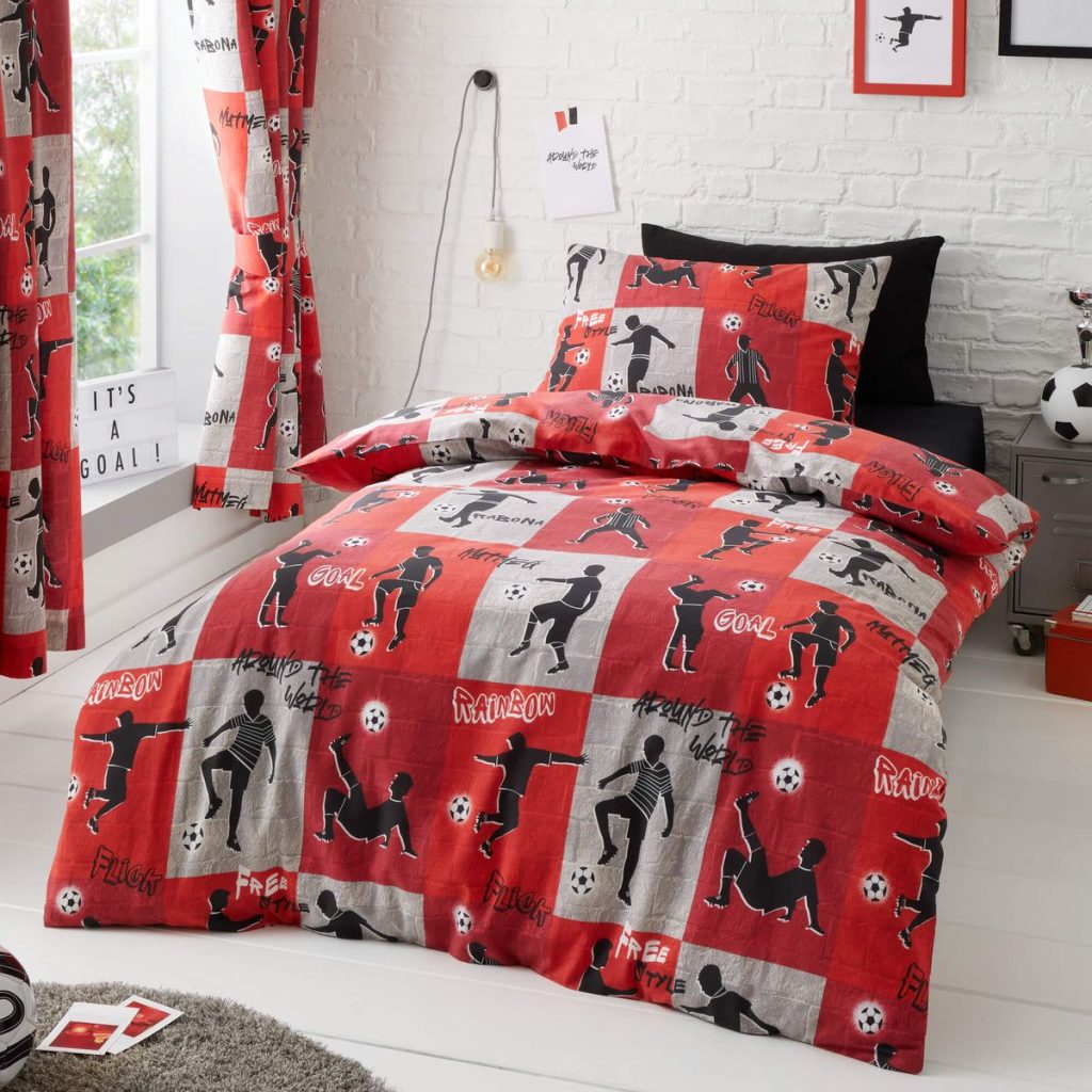 Happy Linen Co Freestyle Football Bedding-Single-Red