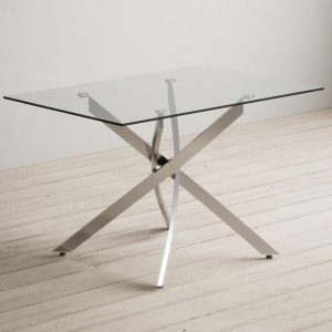 Bernini 120cm Rectangular Glass Dining Table | Bed Sava