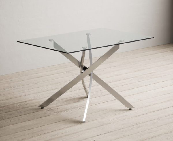 Bernini 120cm Rectangular Glass Dining Table | Bed Sava