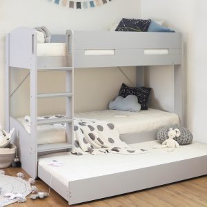 Flintshire Billie Wooden Bunk Bed Grey | Bed Sava