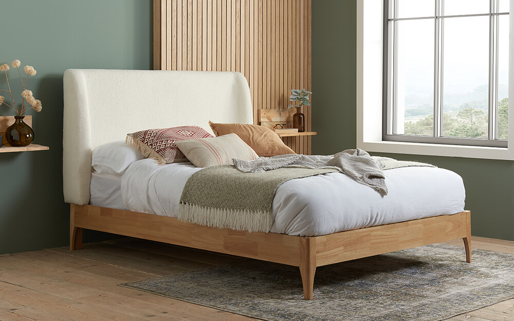 Birlea Halfden Bed Frame, Double, Full Ottoman Storage, White