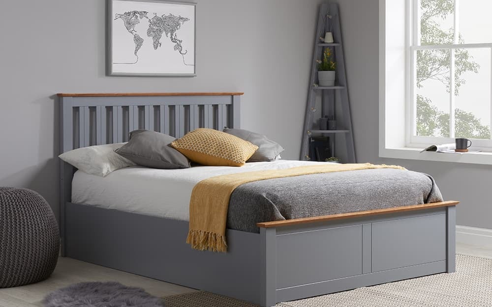 Birlea Phoenix Wooden Ottoman Bed Frame, King Size, Oak