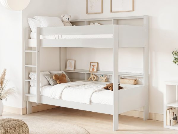 Noomi Bodie Solid Wood Storage Bunk Bed White FSC Certified | Bed Sava