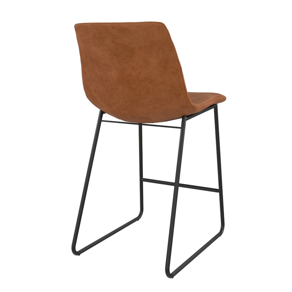 Bowden Upholstered Moulded Counter Stool Caramel Maple