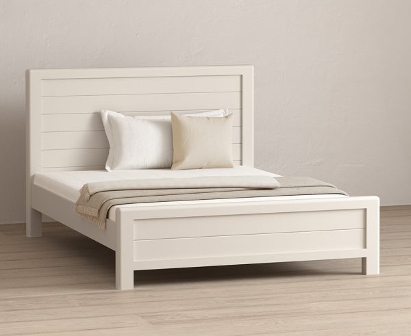 Bradwell Oak and Signal White Painted King Size Bed | Bed Sava