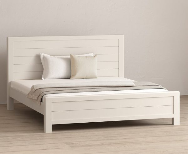 Bradwell Oak and Signal White Painted Super King Size Bed | Bed Sava