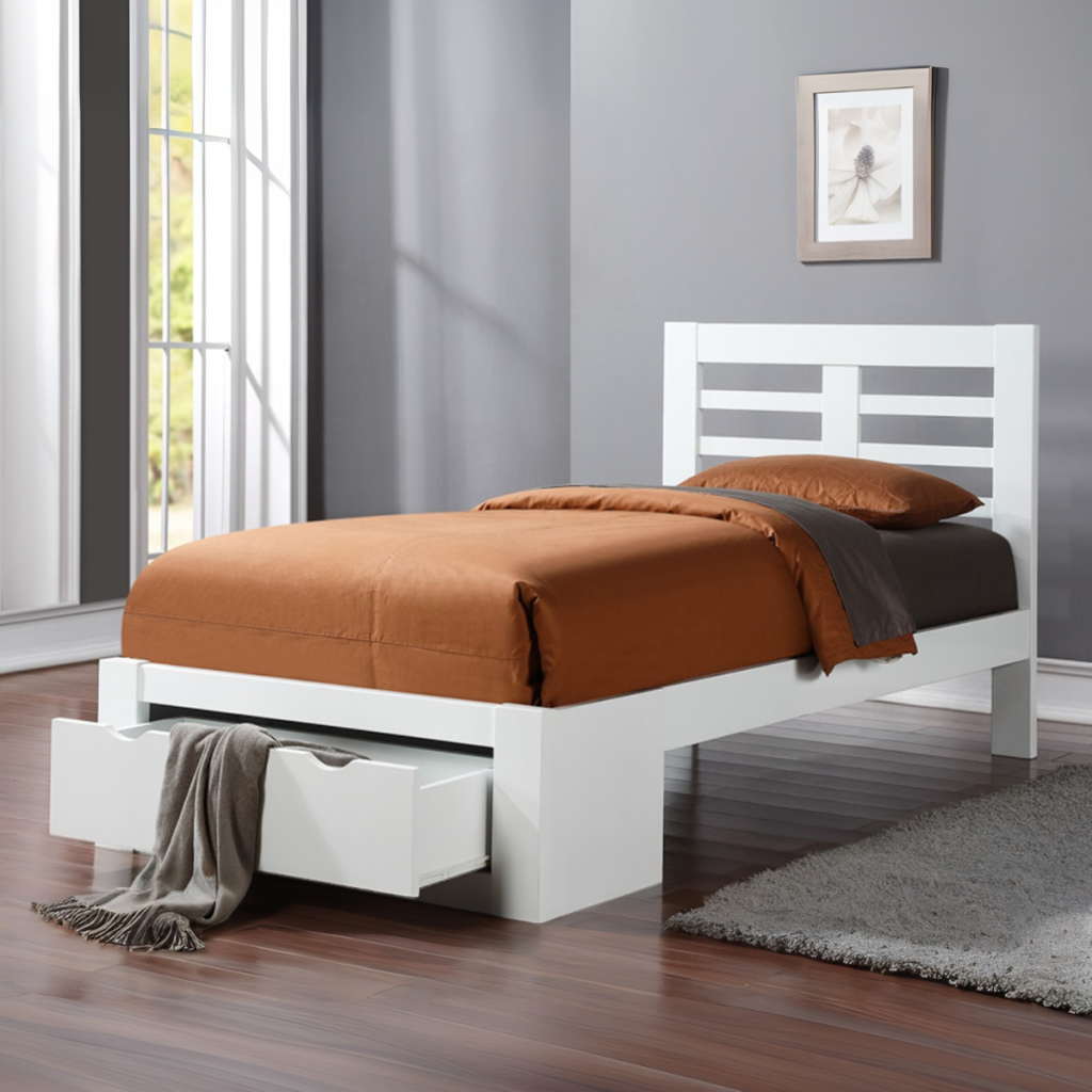 Flintshire Furniture New Bretton Wooden Bed Frame -White-Single
