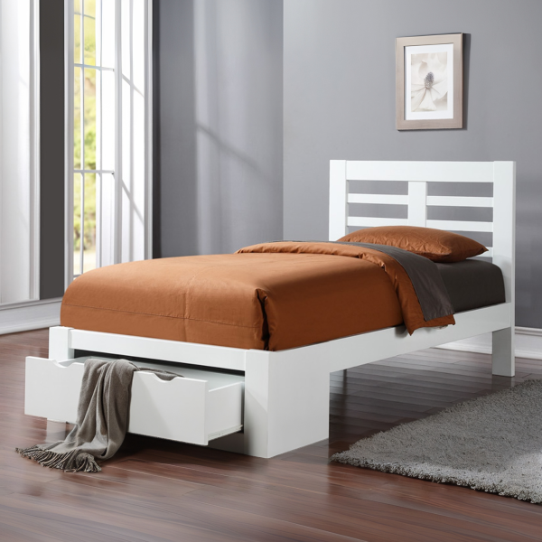 Flintshire Furniture New Bretton Wooden Bed Frame  White Single | Bed Sava