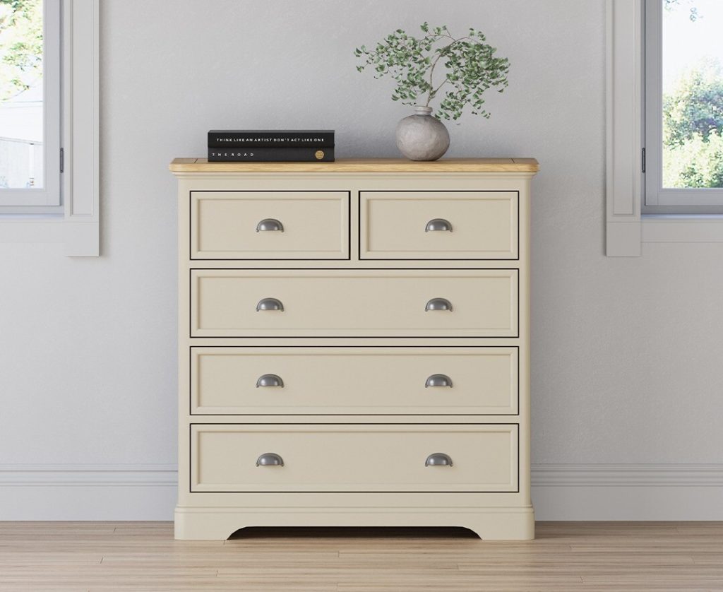 Madley Oak and Cream Painted 2 Over 3 Chest of Drawers