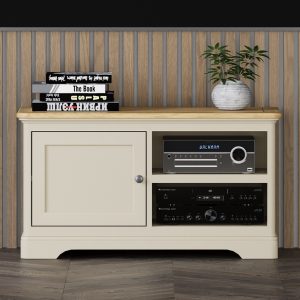 Madley Oak and Cream Painted Small TV Cabinet | Bed Sava