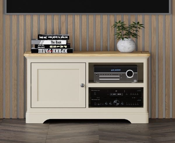 Madley Oak and Cream Painted Small TV Cabinet | Bed Sava