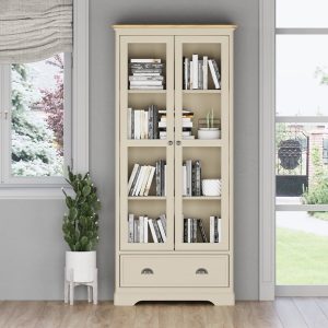 Madley Oak and Cream Painted Glazed Display Cabinet | Bed Sava