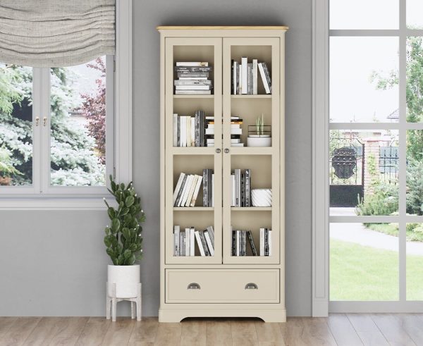 Madley Oak and Cream Painted Glazed Display Cabinet | Bed Sava