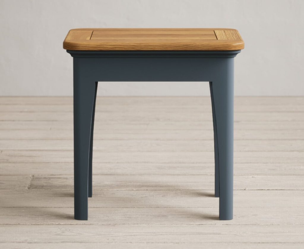 Bridstow Oak and Blue Painted Dressing Stool