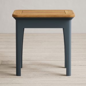 Bridstow Oak and Blue Painted Dressing Stool | Bed Sava