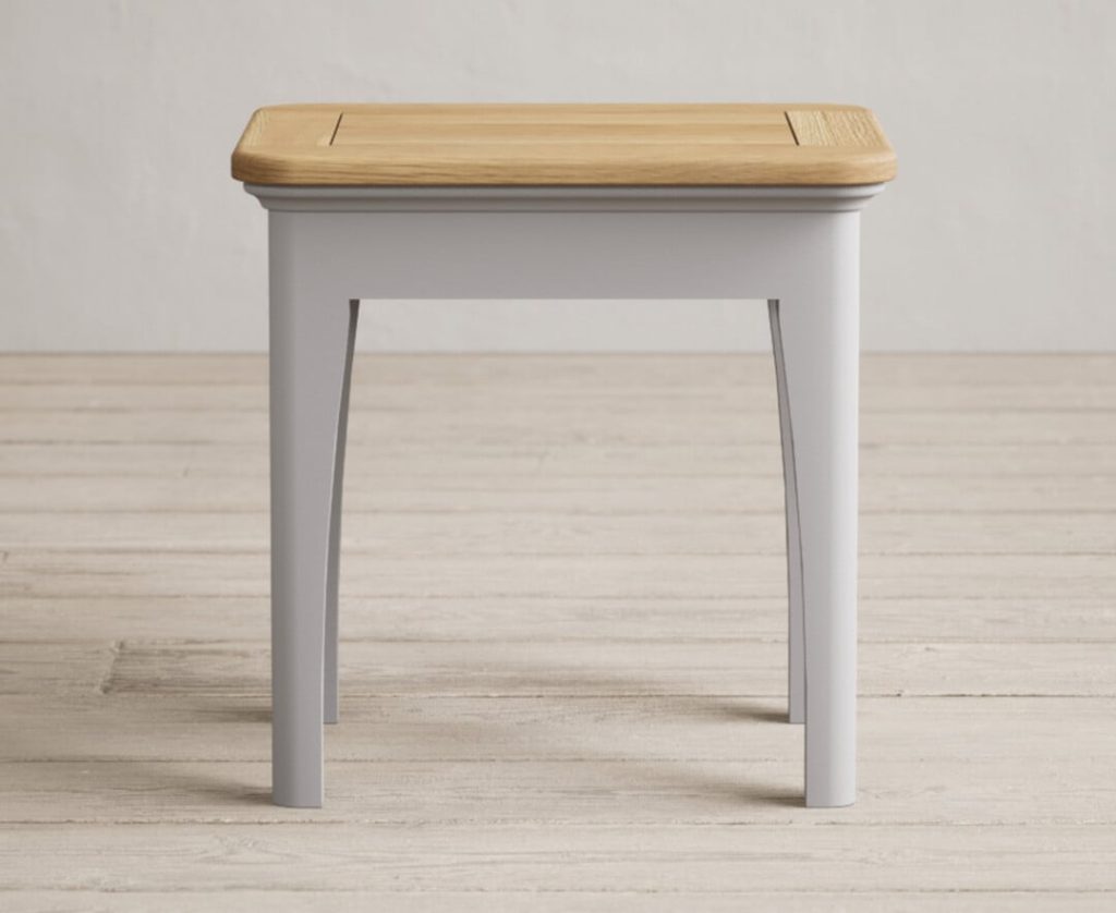 Felton Oak and Light Grey Painted Dressing Table Stool