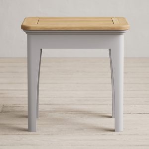 Felton Oak and Light Grey Painted Dressing Table Stool | Bed Sava