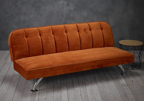 LPD Brighton Orange Fabric Sofa Bed | Bed Sava