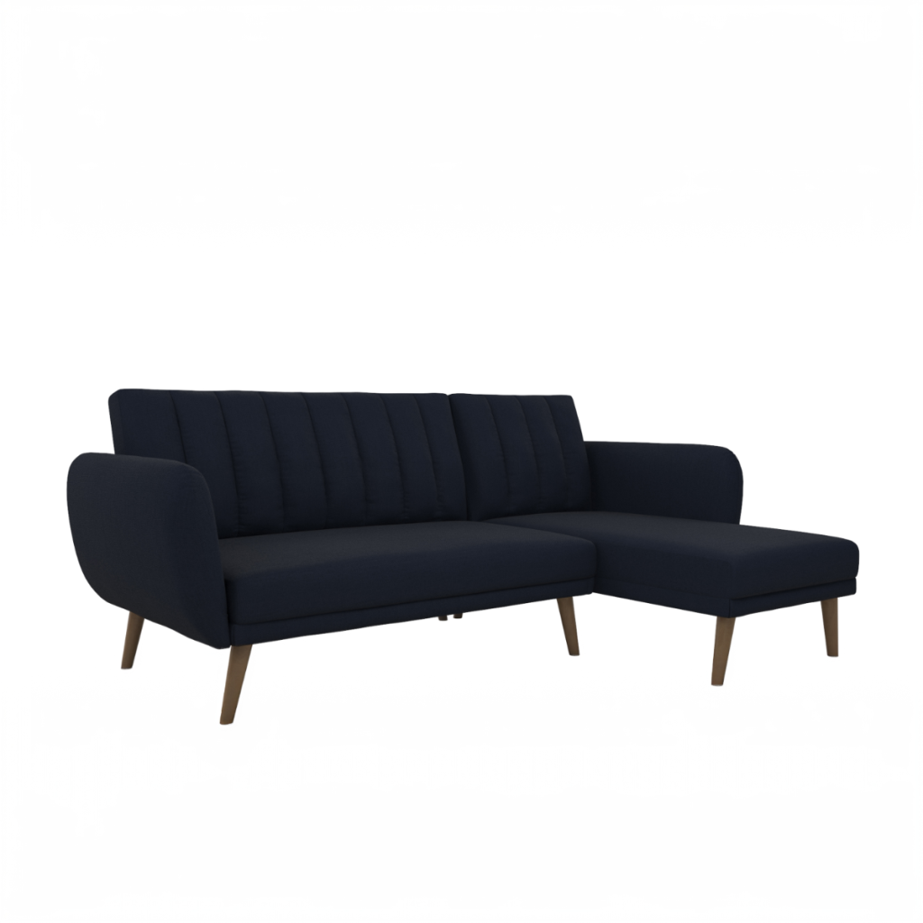 Dorel Brittany Sectional Sofa Bed-Navy Blue
