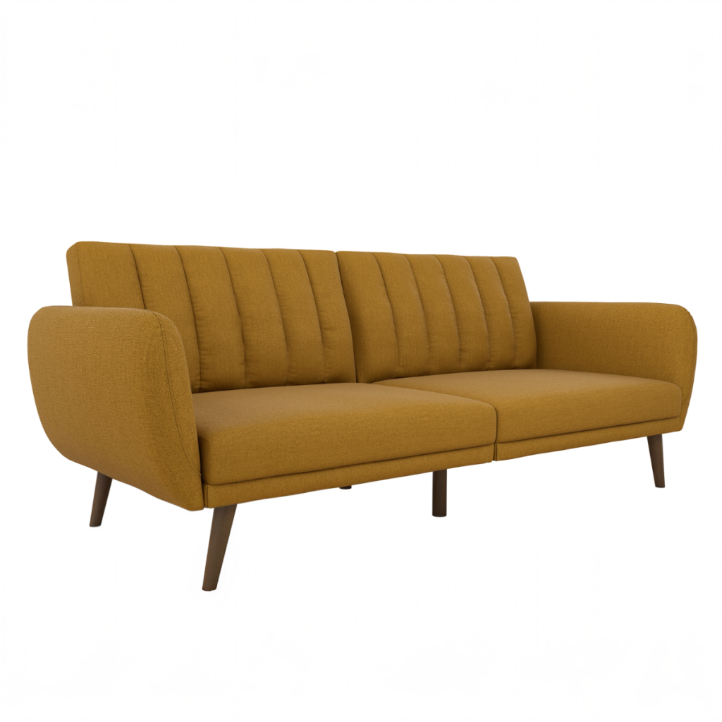 Dorel Brittany Two Seater Sofa Bed-Mustard