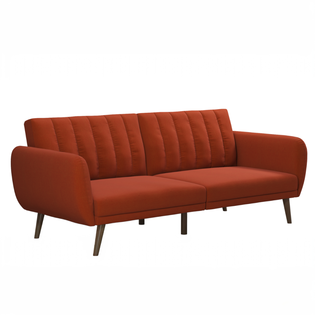 Dorel Brittany Two Seater Sofa Bed-Orange