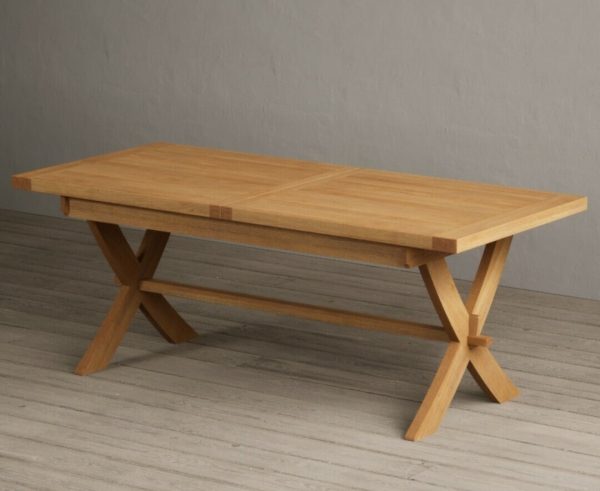 Extending Buckley 200cm Solid Oak Dining Table | Bed Sava