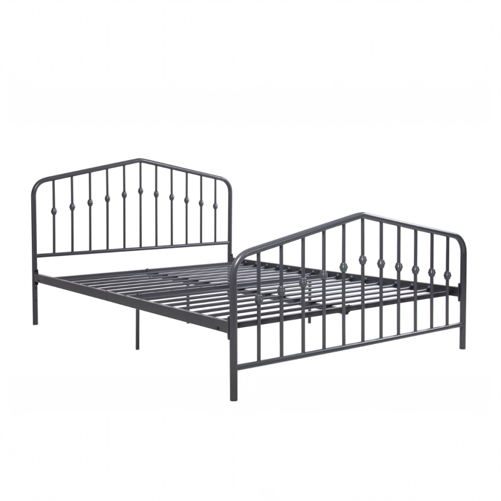 Dorel Bushwick Metal Bed Frame-Grey-Double