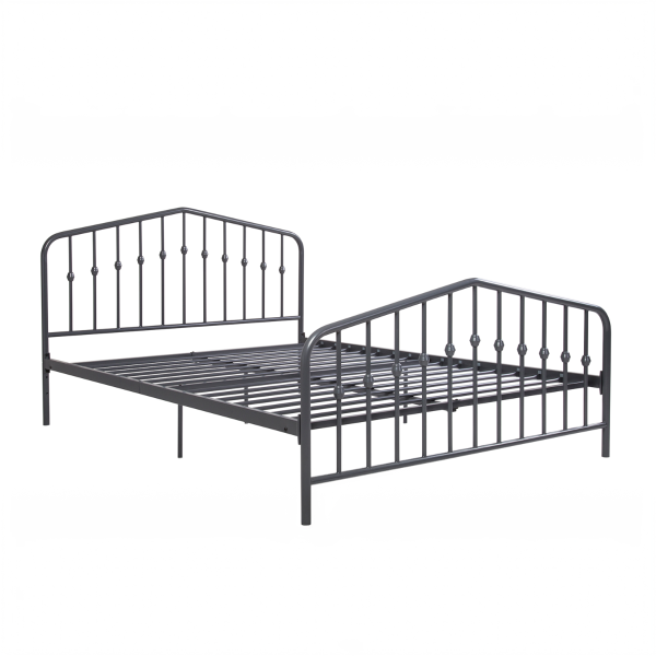 Dorel Bushwick Metal Bed Frame Grey Kingsize | Bed Sava