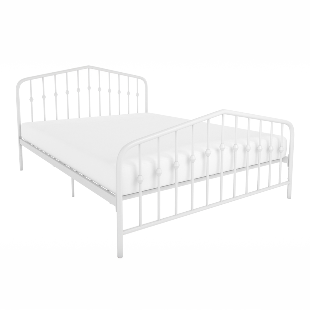 Dorel Bushwick Metal Bed Frame-White-Double