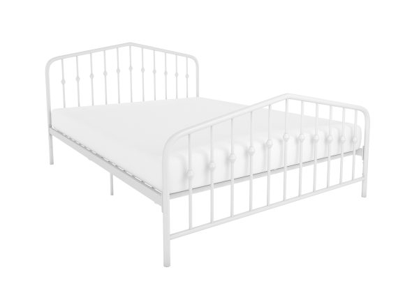 Dorel Bushwick Metal Bed Frame White Kingsize | Bed Sava