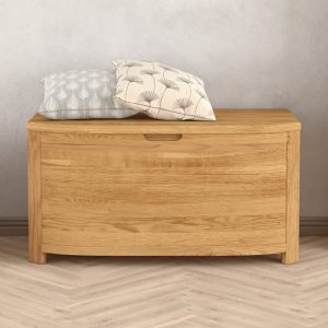 Somerton Curved Solid Oak Blanket Box | Bed Sava