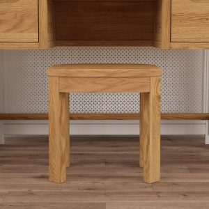 Somerton Curved Solid Oak Dressing Stool | Bed Sava