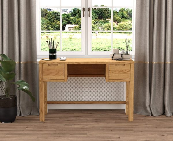 Somerton Curved Solid Oak Dressing Table | Bed Sava
