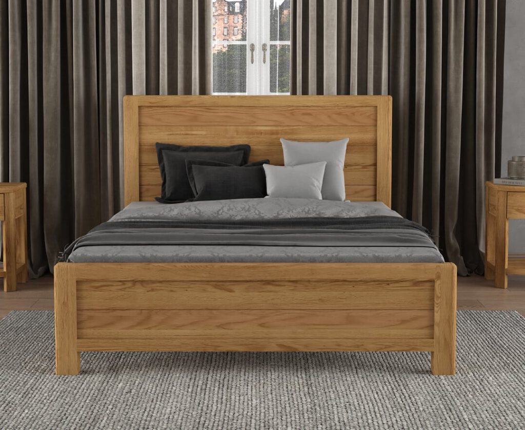 Somerton Curved Solid Oak King Size Bed