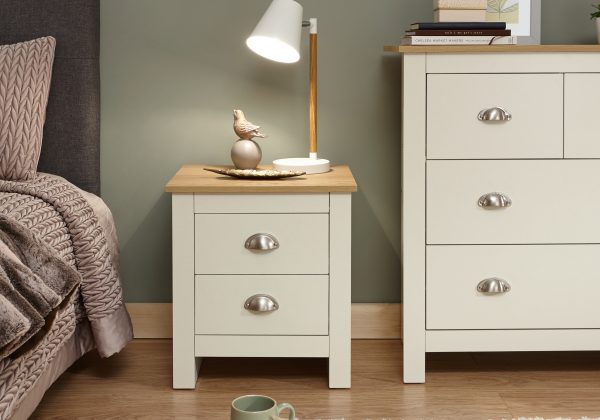 GFW Lancaster 2 Drawer Bedside  Cream | Bed Sava