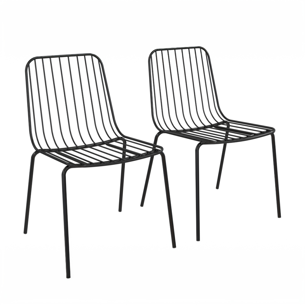 Dorel Caden Wire Dining Chair (set of 2)-Black