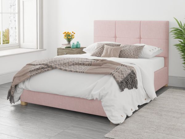 Aspire Caine Pure Pastel Cotton Tea Rose Fabric Ottoman Bed  SuperKing | Bed Sava