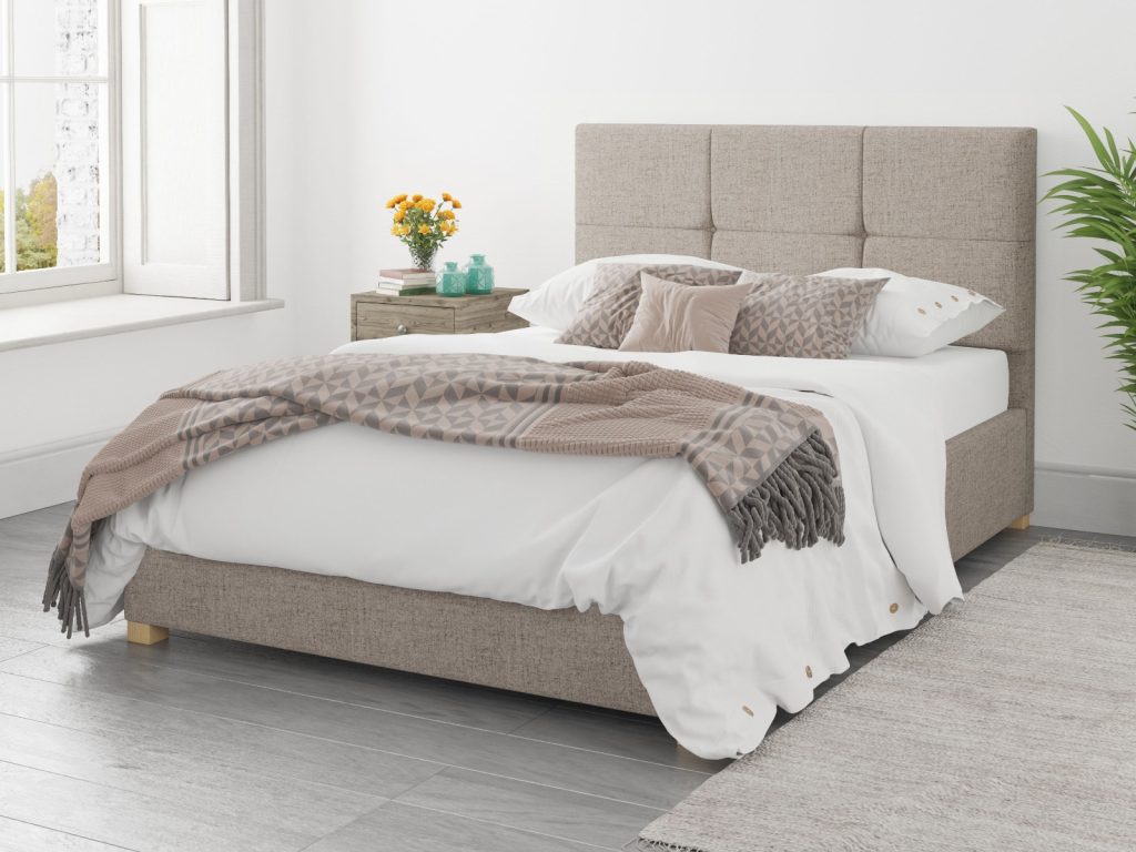 Aspire Caine Yorkshire Knit Mineral Fabric Ottoman Bed - SuperKing
