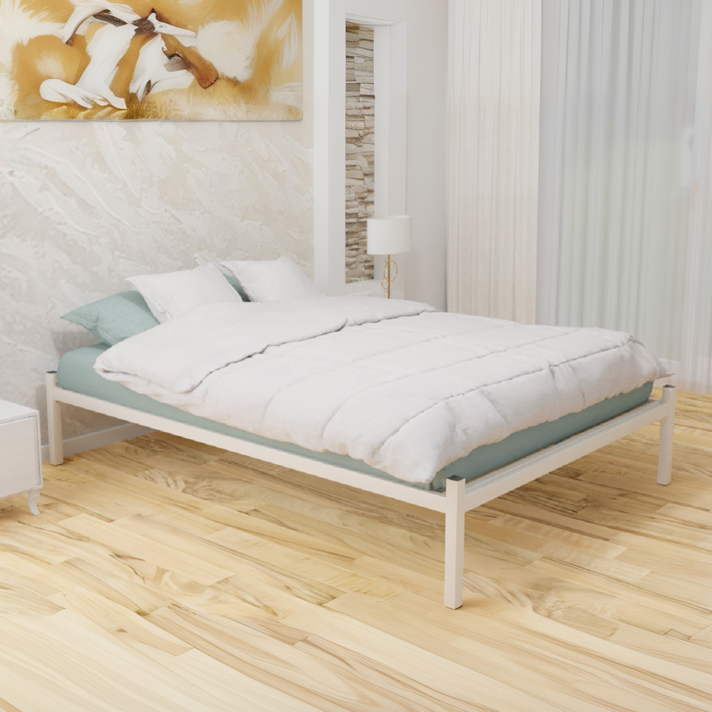 Wholesale Beds Callum Wrought Iron Bed Frame-Ivory-Single