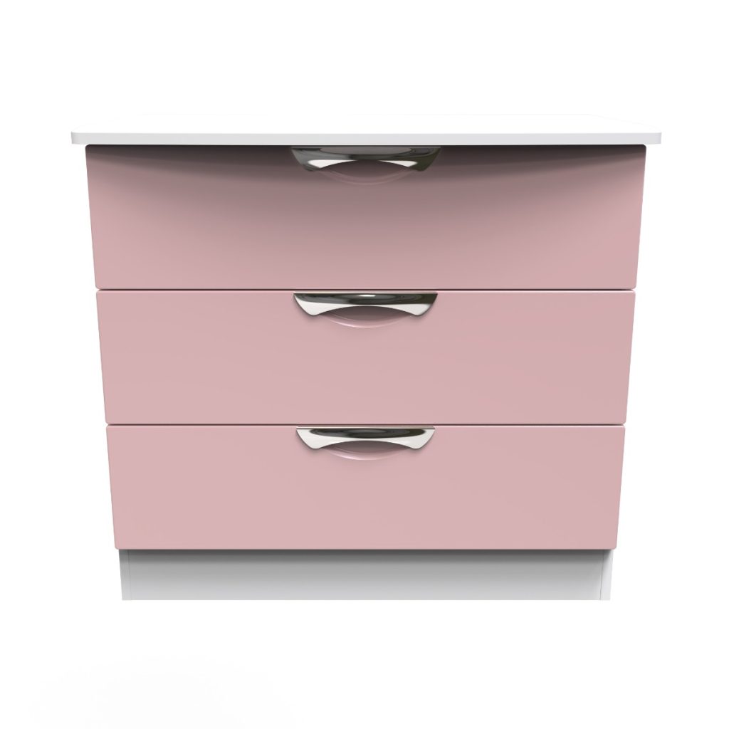 Welcome Furniture Camden 3 Drawer Chest-Kobe Pink White