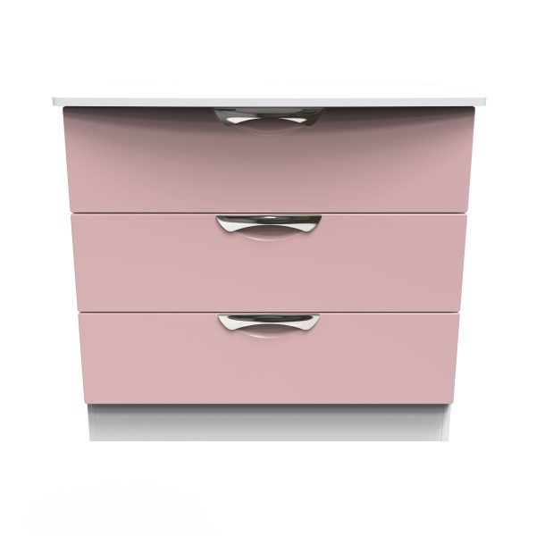 Welcome Furniture Camden 3 Drawer Chest Kobe Pink White | Bed Sava