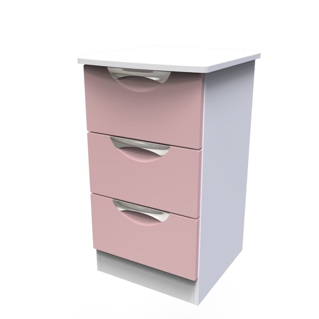 Welcome Furniture Camden 3 Drawer Locker Kobe Pink White