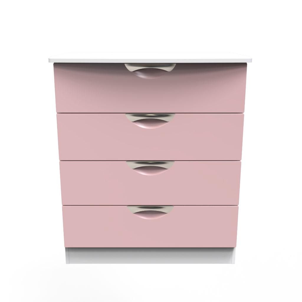 Welcome Furniture Camden 4 Drawer Chest-Kobe Pink White